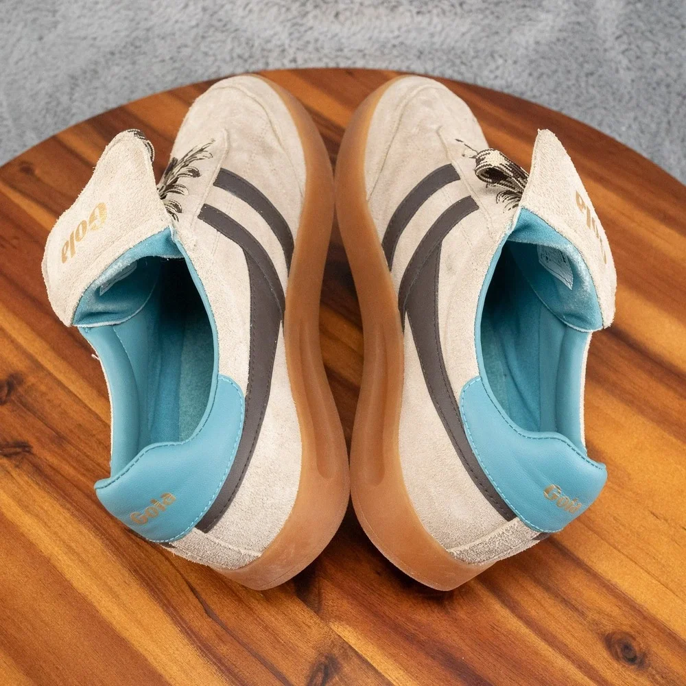 Gola Women's Size 10 Stadia 86 Bone/Mocha/Ocean/Gum Sneakers CLB787CT